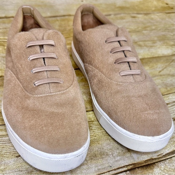 Vince Blair Lace Up Low Top Sneaker Tan Camel Soft - Picture 10 of 12